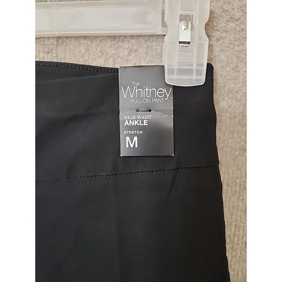New York Co Whitney Pull On Pants Womens M Black Ankle Stretch Career NEW - Picture 2 of 8
